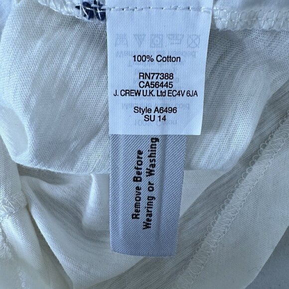 Madewell Tank Top Embroidered Size XS Cream Navy Blue Cotton Boho Aztec - Picture 2 of 9